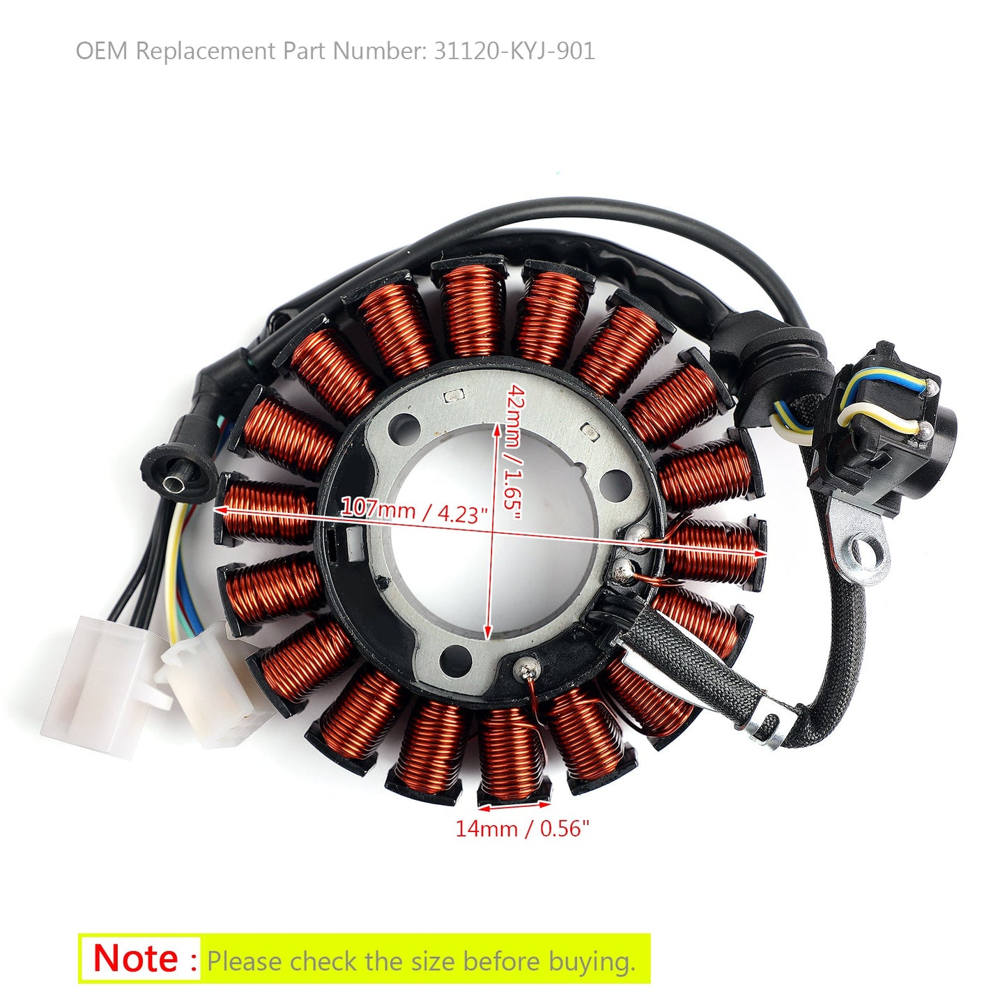 Generator Stator für Honda CBR R CB F 250 300 2012 2012 2013-2019 31120-kyj-901 Generikum