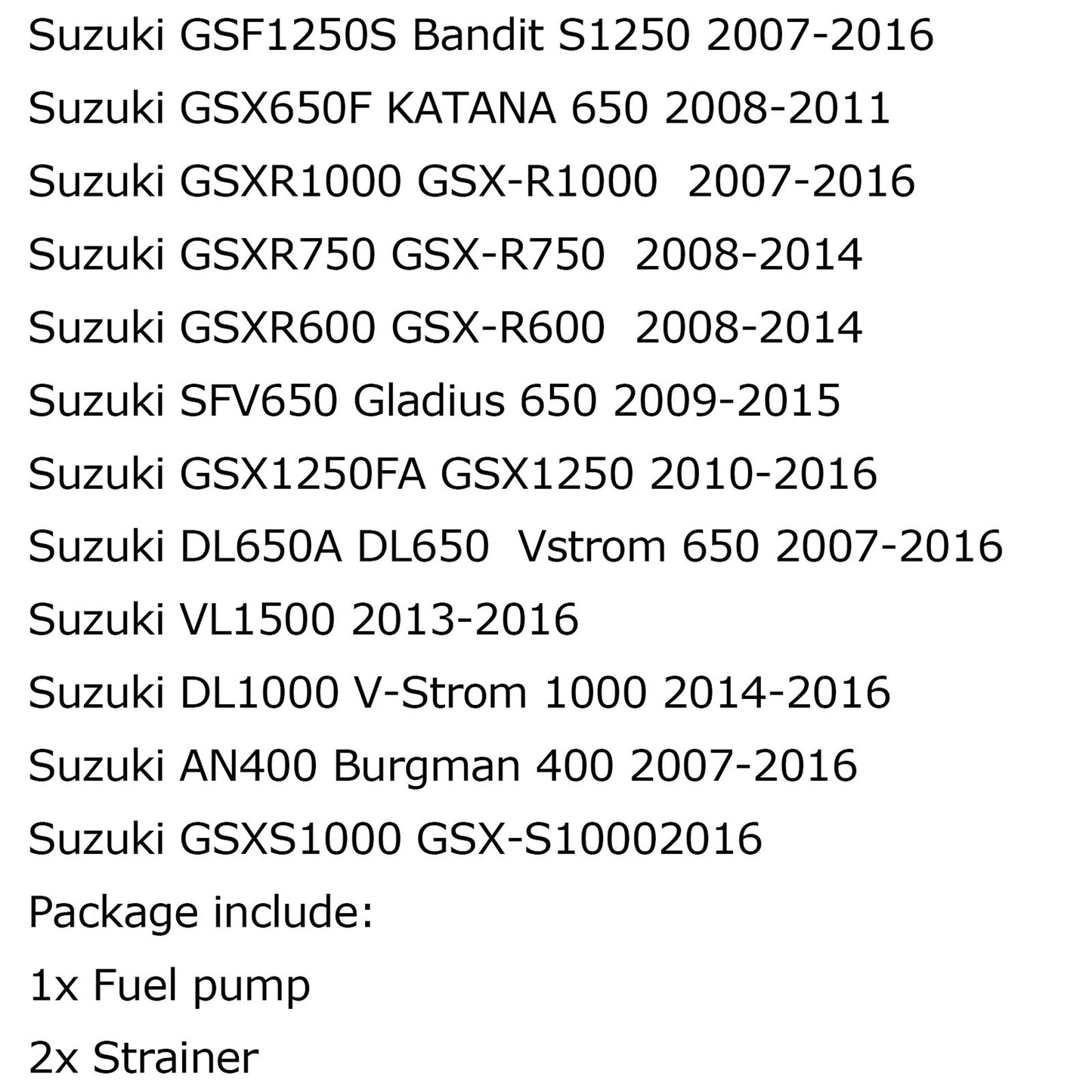 35-mm-Kraftstoffpumpe für Suzuki Katana 650 GSX650F GSX-650F 2008 GSXS1000 2006 Generikum