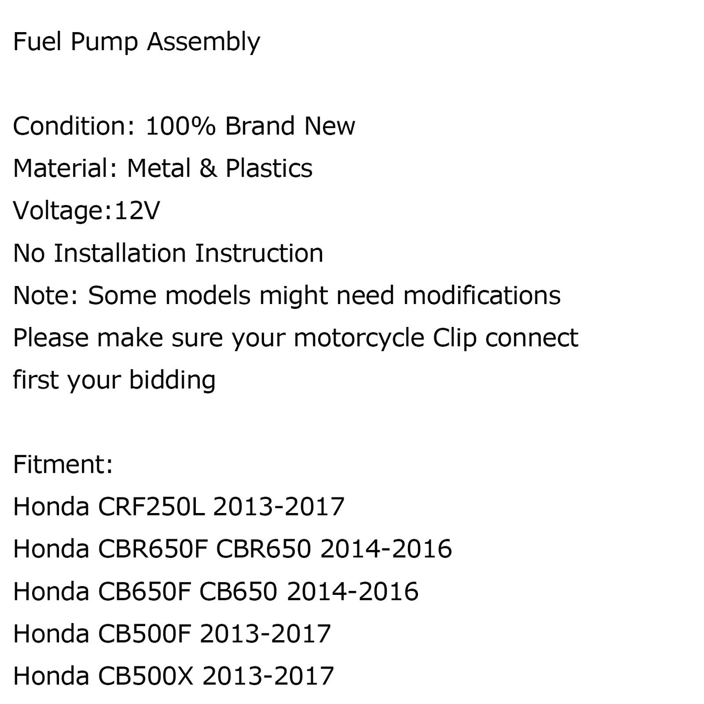 Kraftstoffpumpe passt an Kawasaki ZX-6R Ninja ZX600P/R ZX636E/F ABS 2007-2016 VN900B/D Generic