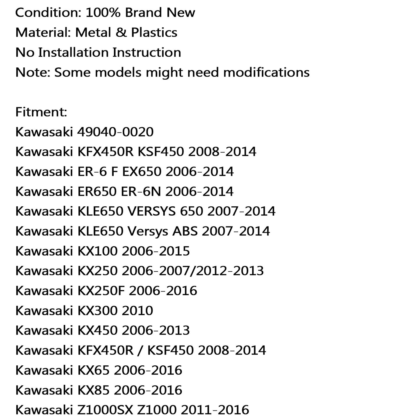 Kraftstoffpumpe für Kawasaki 49040-0020 KX Z1000 NINJA 300 650 500R ZX 14R 10R 6R 2010 Generic