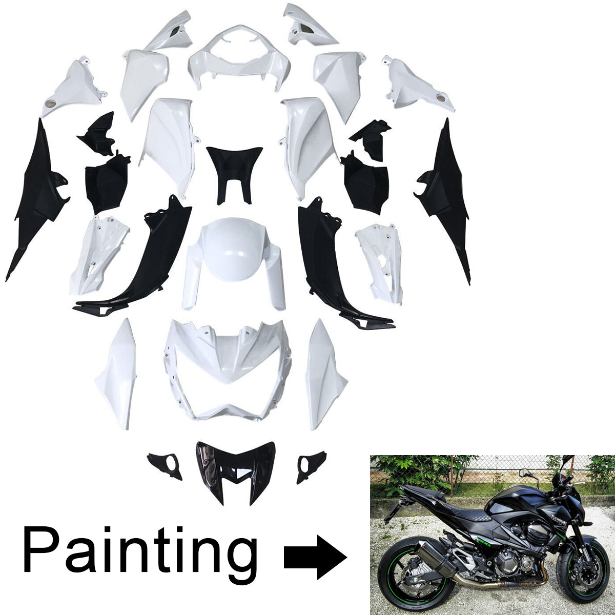 Kit de carénage Amotopart Kawasaki Z800 2013-2018