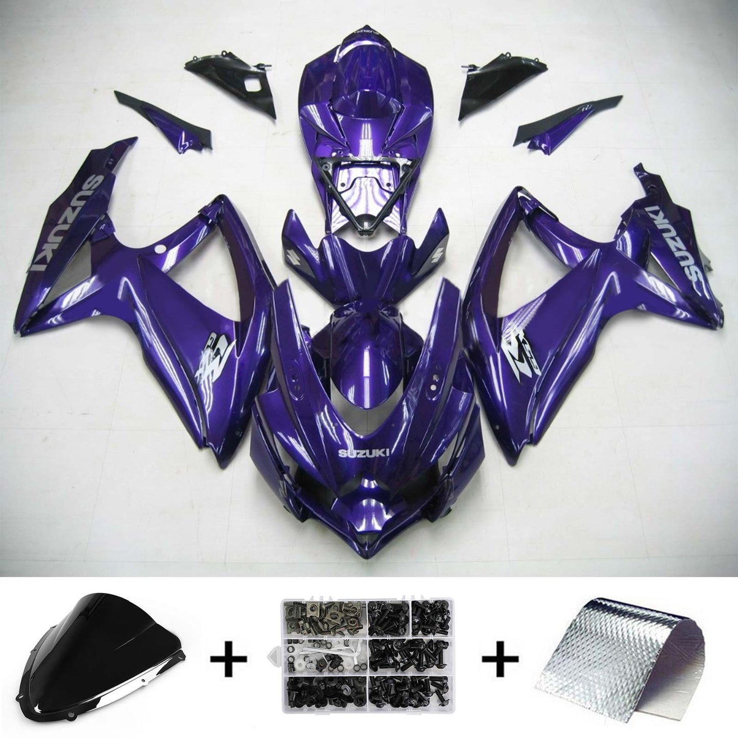 Amotopart Suzuki GSXR 600/750 2008-2010 Verkleidungskit Karosserie Kunststoff ABS K8