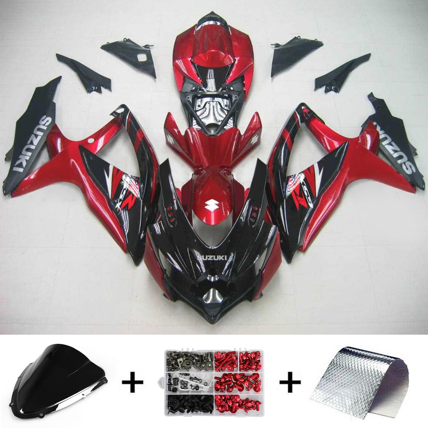 Amotopart Suzuki GSXR 600/750 2008-2010 Kit de carénage Corps Plastique ABS K8