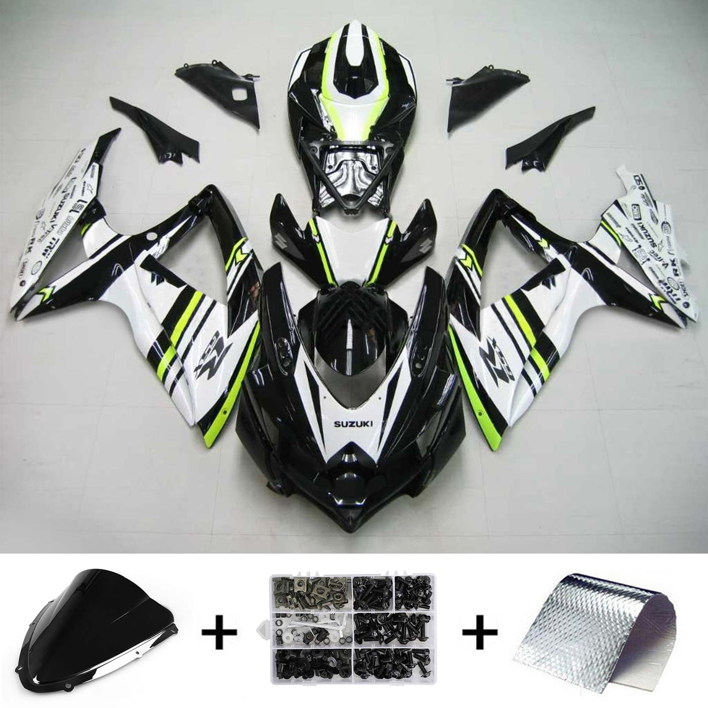 Amotopart Suzuki GSXR 600/750 2008-2010 Kit de carénage Corps Plastique ABS K8