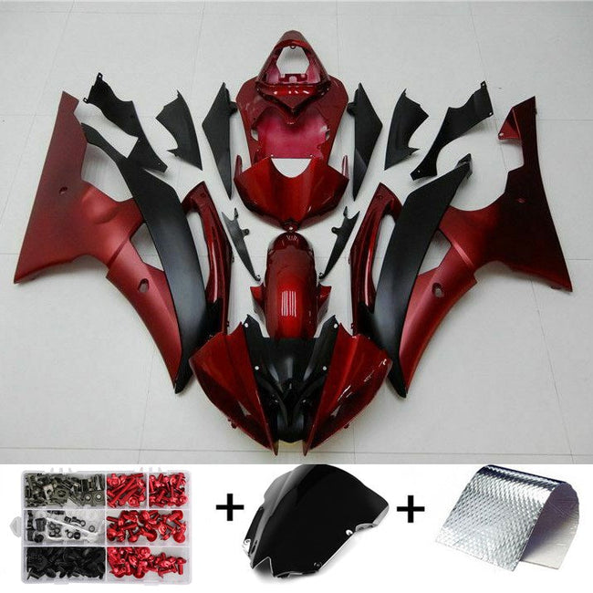 Fairing Injection Plastic Body Kit Fit For YAMAHA YZF-R6 2008-2016 Matte Red Black