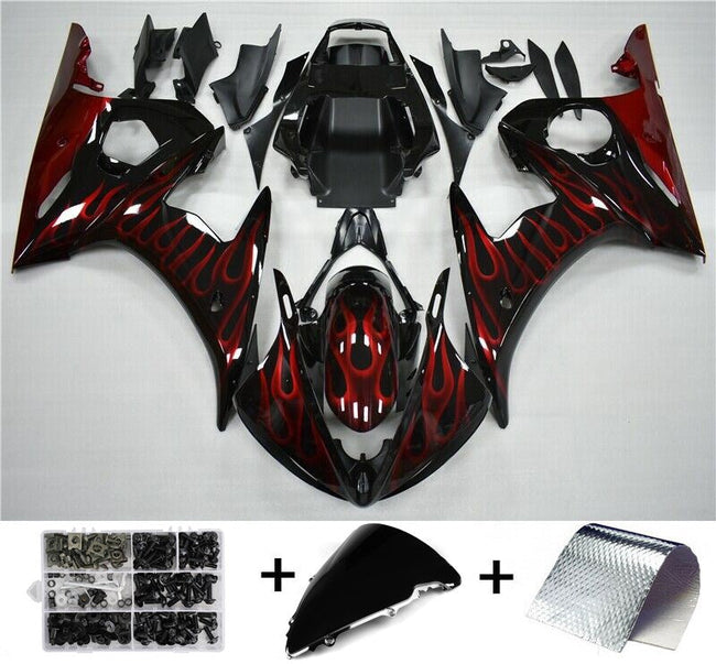 Fairing Injection Plastic Kit Flame Fit For YAMAHA 2003 2004 YZF R6