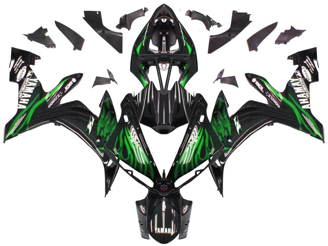 Amotopart 2004-2006 Yamaha R1 Verkleidung Black & Green Kit