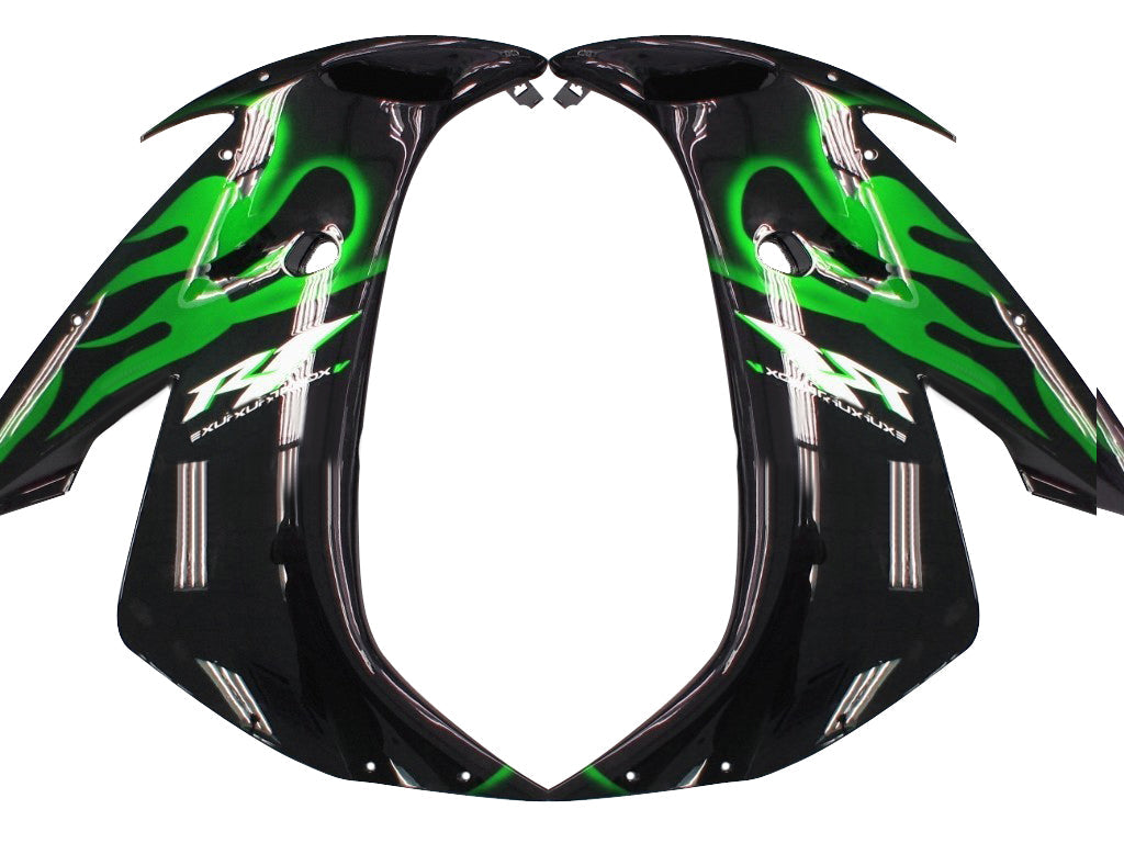 Amotopart Faillings 2004-2006 Yamaha YZF-R1 Black & Green Flame R1 Racing Generic