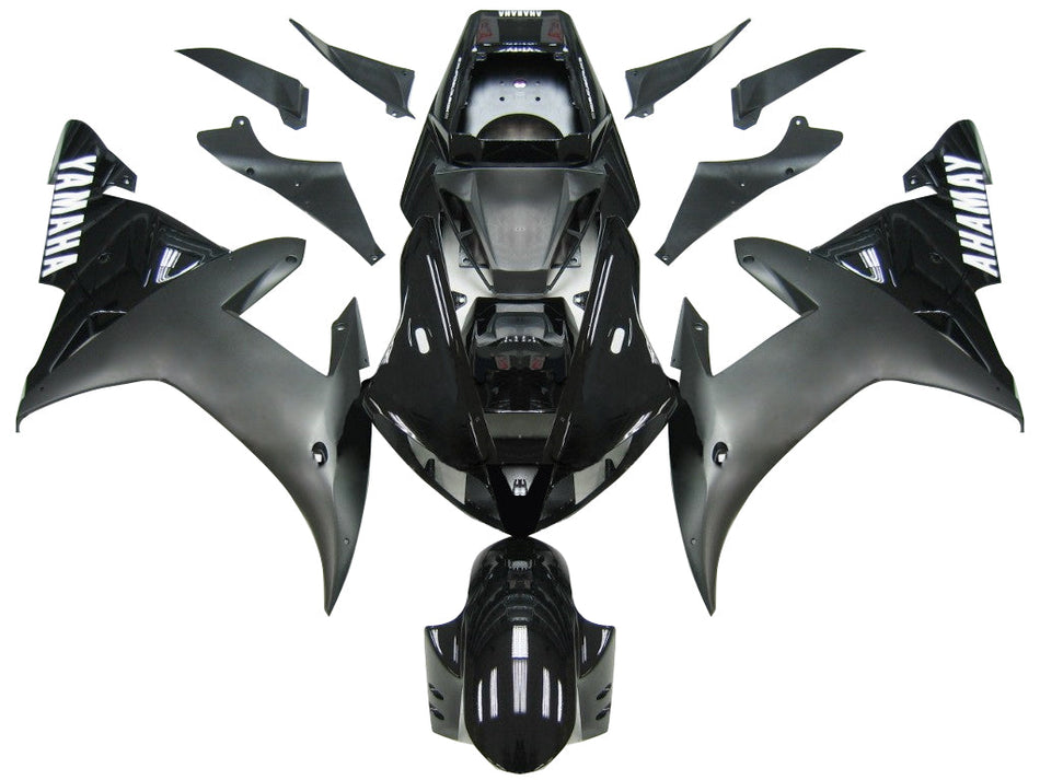 Amotopart 2002-2003 Yamaha R1 Verkleidung Matt Black Kit
