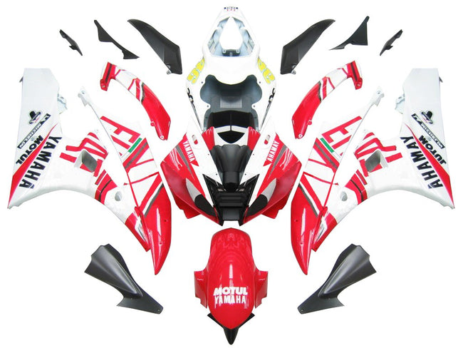 Amotopart Verkleidung Yamaha YZF-R6 2006-2007 Verkleidungsverkleidung Wei?rot Nr. 46 Fiat Abzugskit