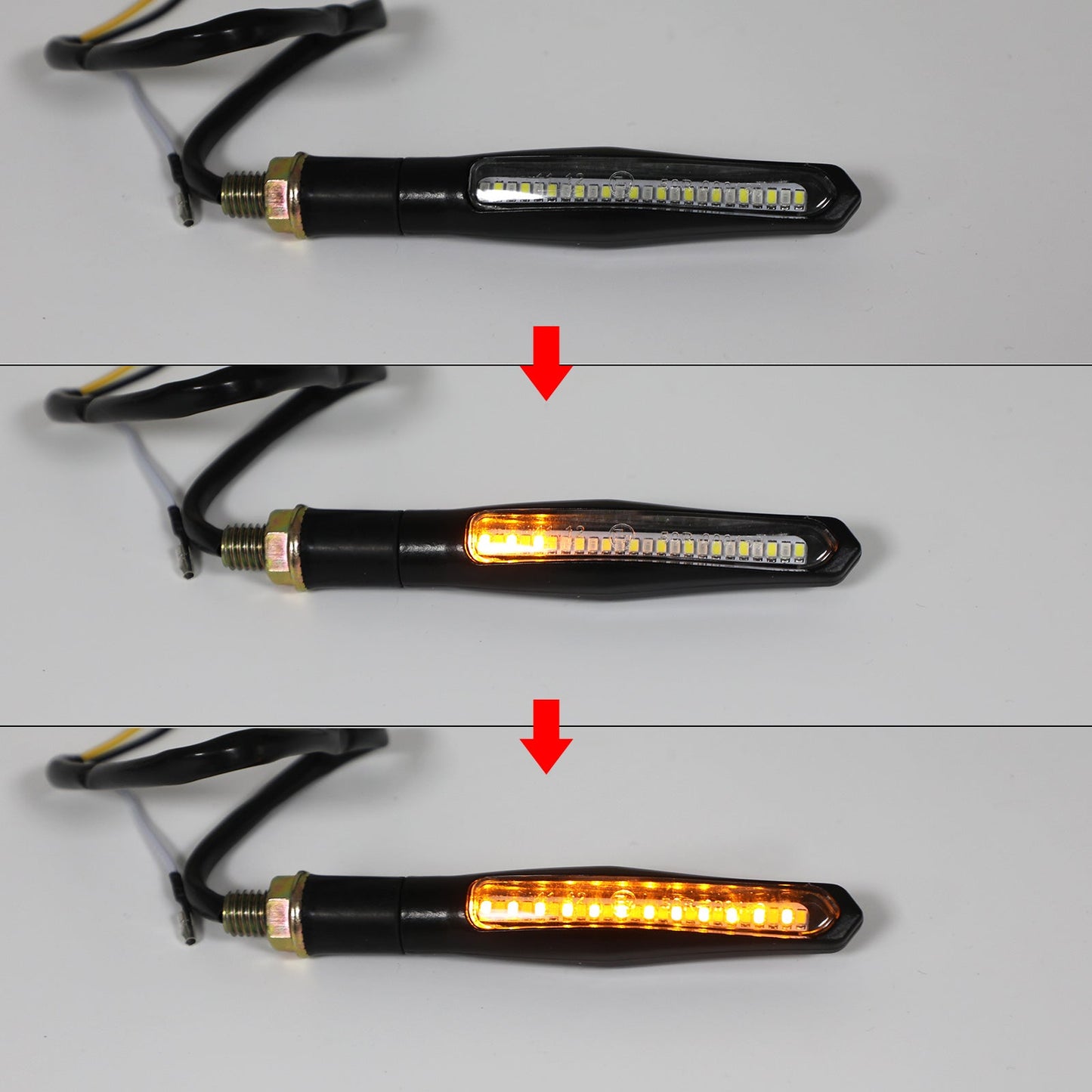 4x clignotants séquentiels à LED pour moto feux de freinage DRL