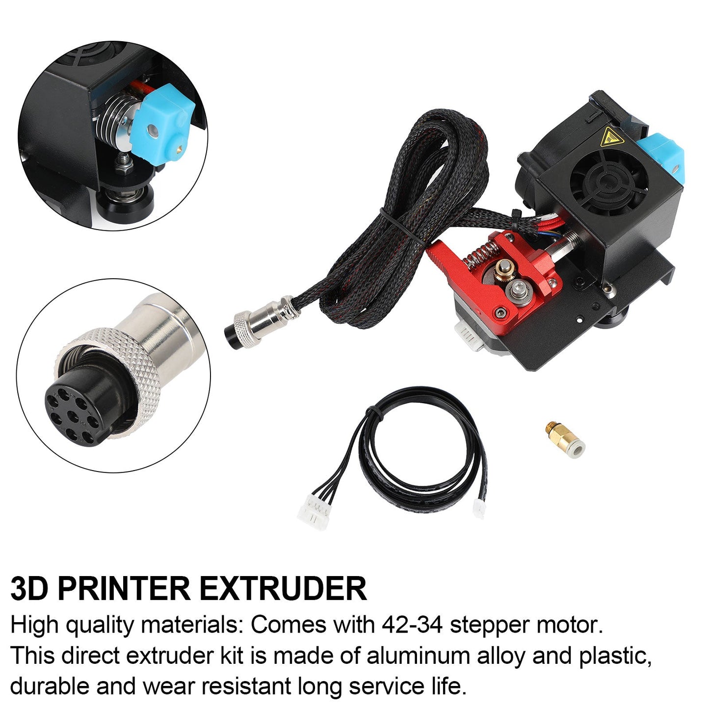 3D-Drucker MK8 Direct Drive Pulley Turbo Fan Extruder für CR-10 Ender3 12V/24V