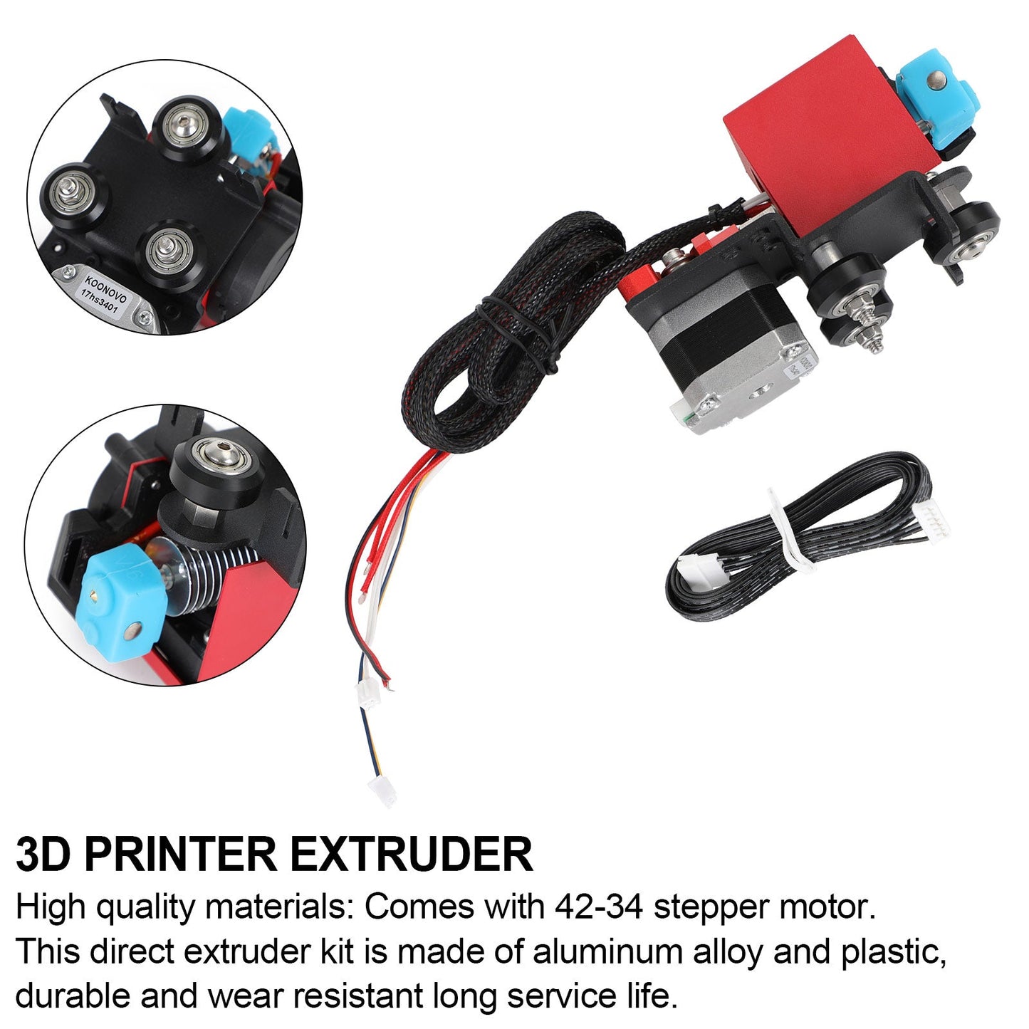 3D-Drucker MK8 Direct Drive Pulley Turbo Fan Extruder für CR-10 Ender3 12V/24V