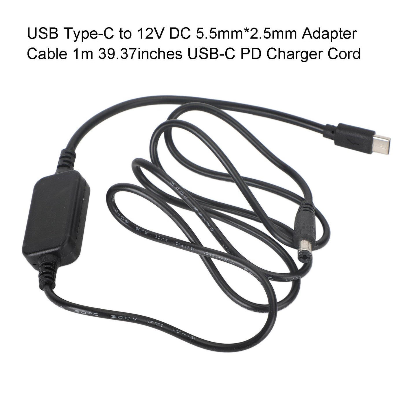 USB auf 9/12/15 V Volt Adapter 5,5 mm * 2,5 mm 1 m 39,37 Zoll PD-Ladekabel