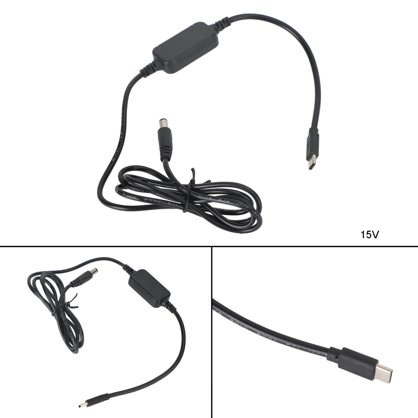 USB auf 9/12/15 V Volt Adapter 5,5 mm * 2,5 mm 1 m 39,37 Zoll PD-Ladekabel