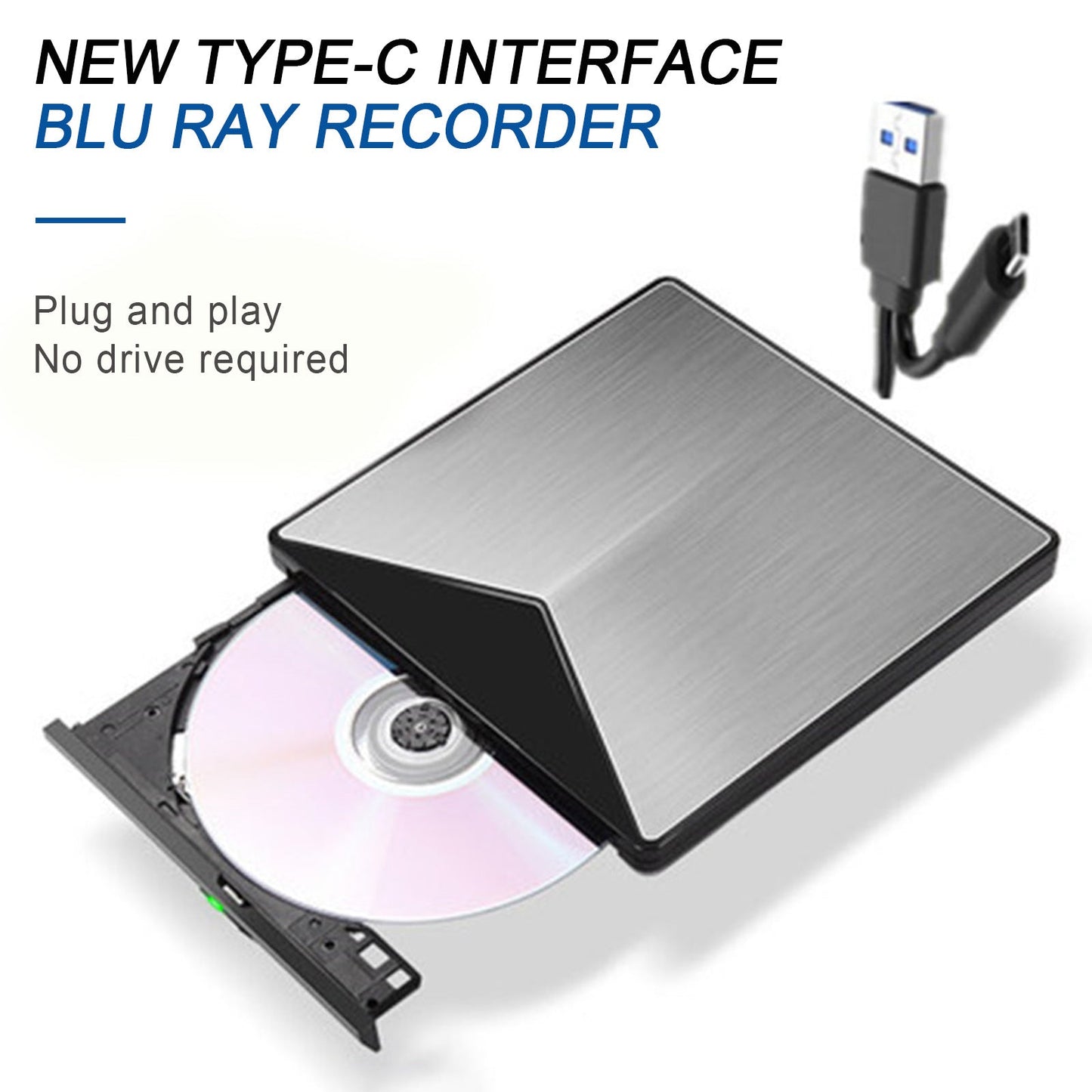 6X Blu-ray-Brenner USB Externer Super Slim BD DVD CD RW Disc Writer Movie Player