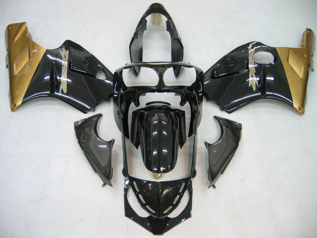 Amotopart 2000-2001 Kawasaki ZX12R Kit de carénage noir et or