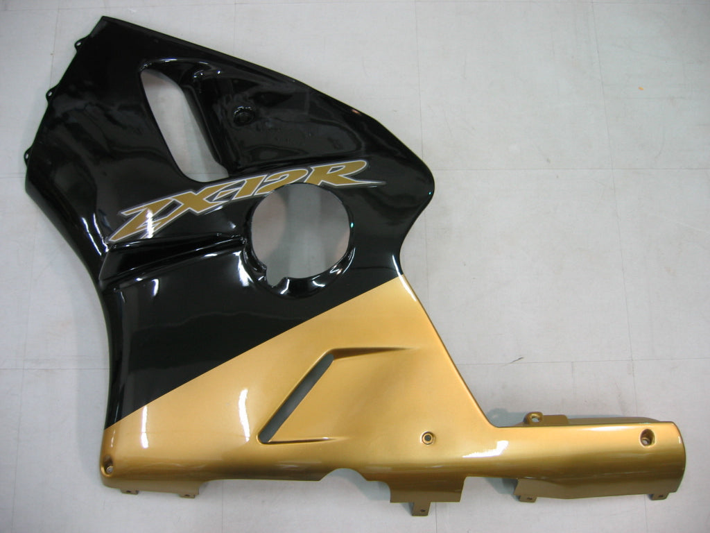 Amotopart 2000-2001 Kawasaki ZX12R Verkleidung Black & Gold Kit