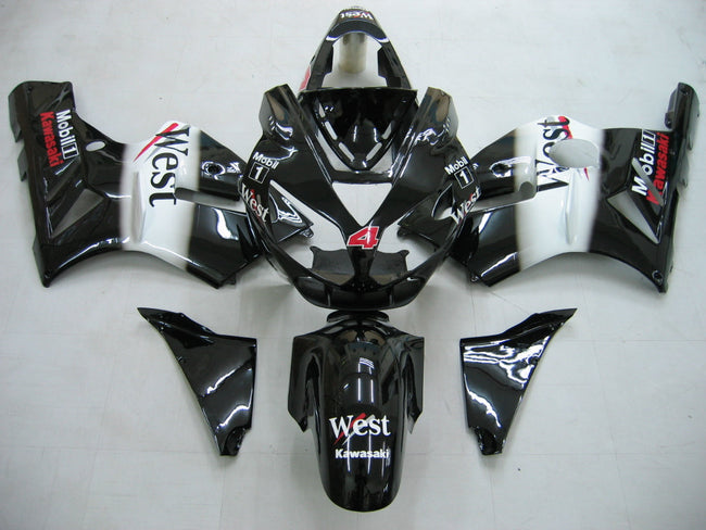 Amotopart 2002-2005 Kawasaki ZX12R Kit de carénage G-noir et blanc