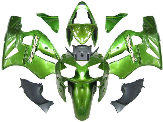 Amotopart 2002-2005 Kawasaki ZX12R Carénage G-Green Kit