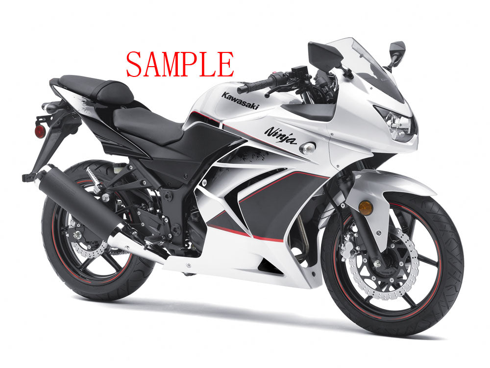 Amotopart 2008-2010 Kawasaki ZX250 Verkleidung White & Black Kit