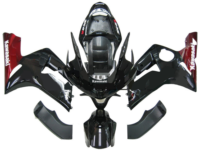 Amotopart 2003-2004 Kawasaki ZX6R Verkleidung Multi Black Kit