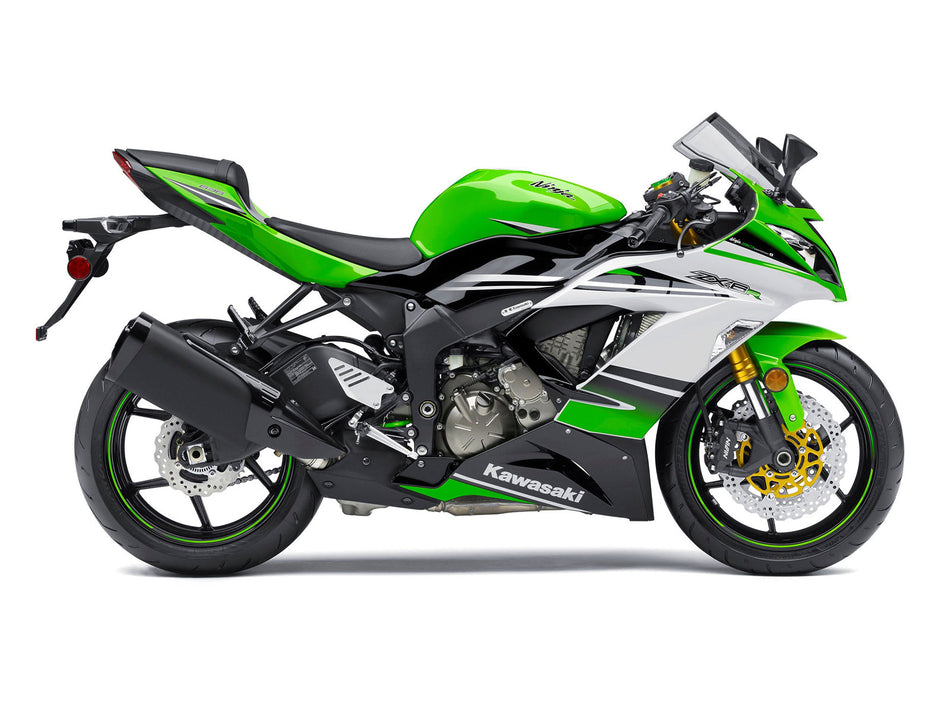 Amotopart 2013-2018 Kawasaki ZX6R Verkleidung Green & Black Kit