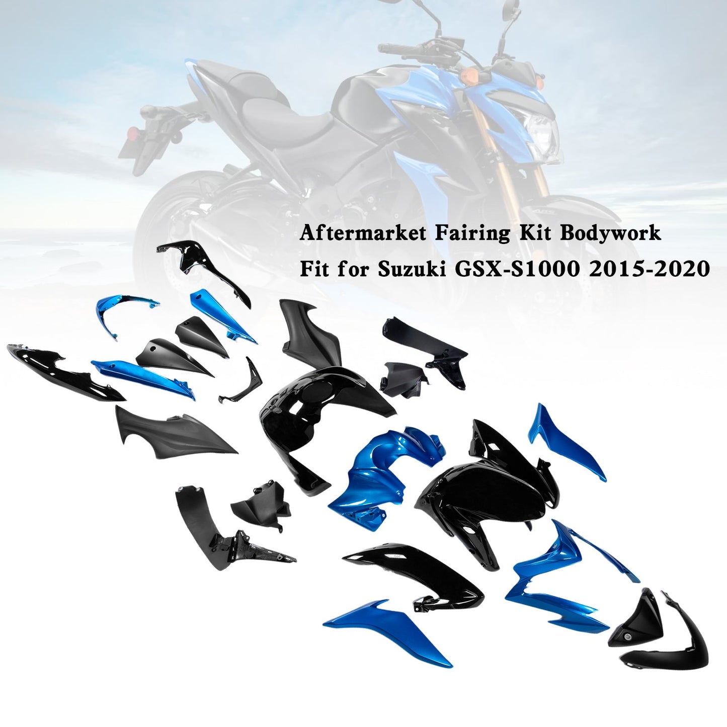 Amotopart Kunststoff-Karosserieverkleidungsset für Suzuki GSX-S 1000 2015–2020