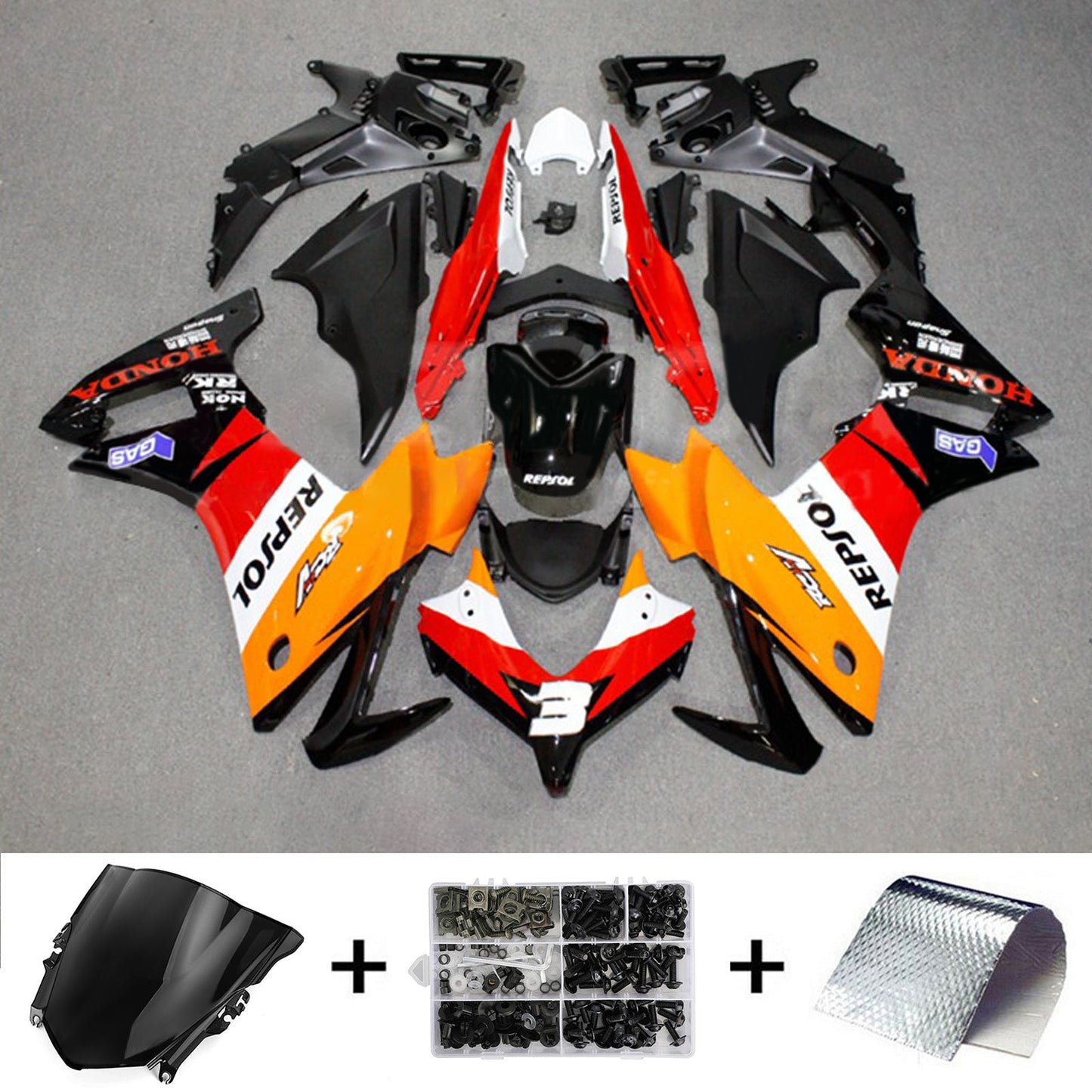 Amotopart Honda CBR500R 2013–2015 Verkleidungsset, Karosserie, Kunststoff, ABS