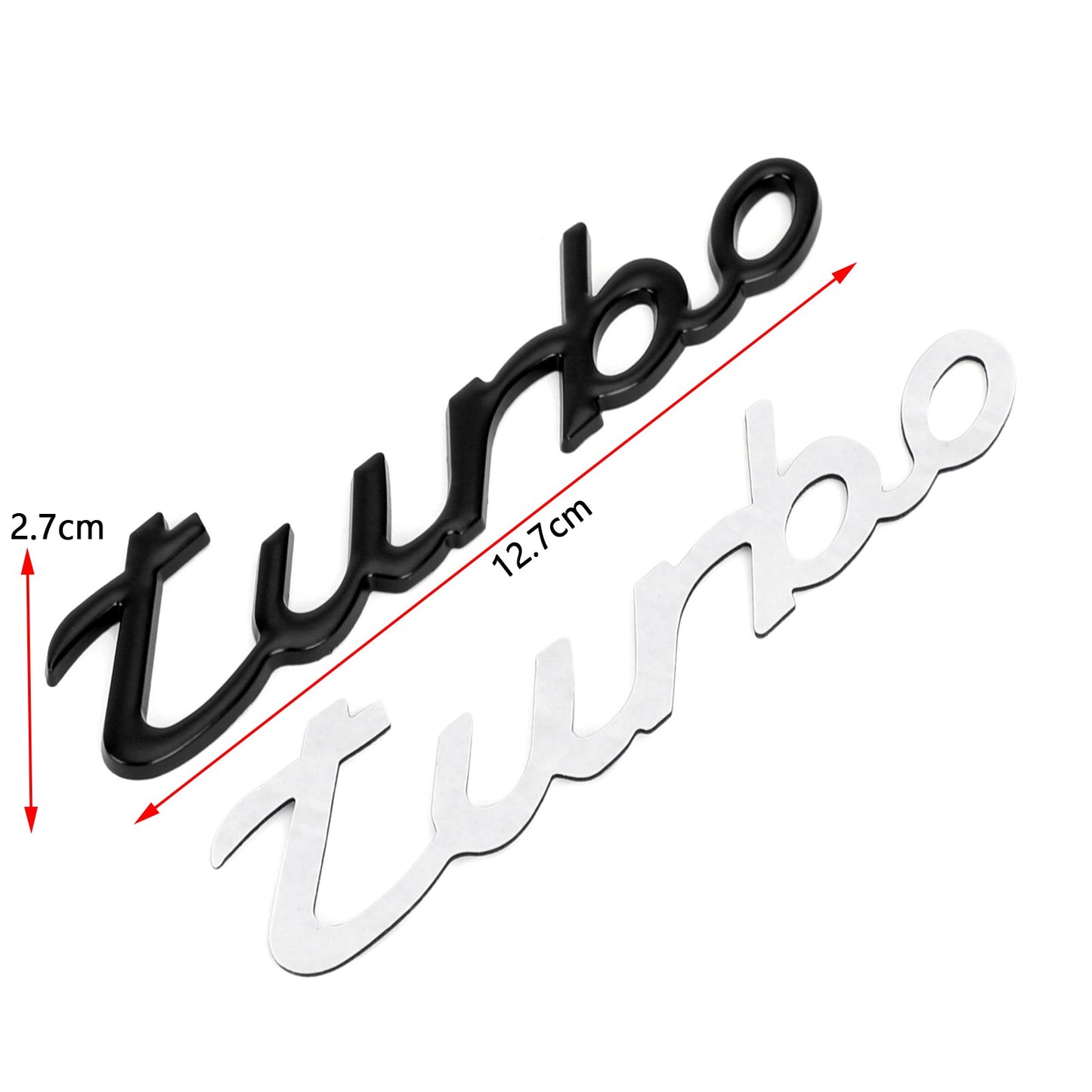 3D-Autoaufkleber, Überzug, Metall, Turbo-Logo, Emblem, Abzeichen, Schwarz