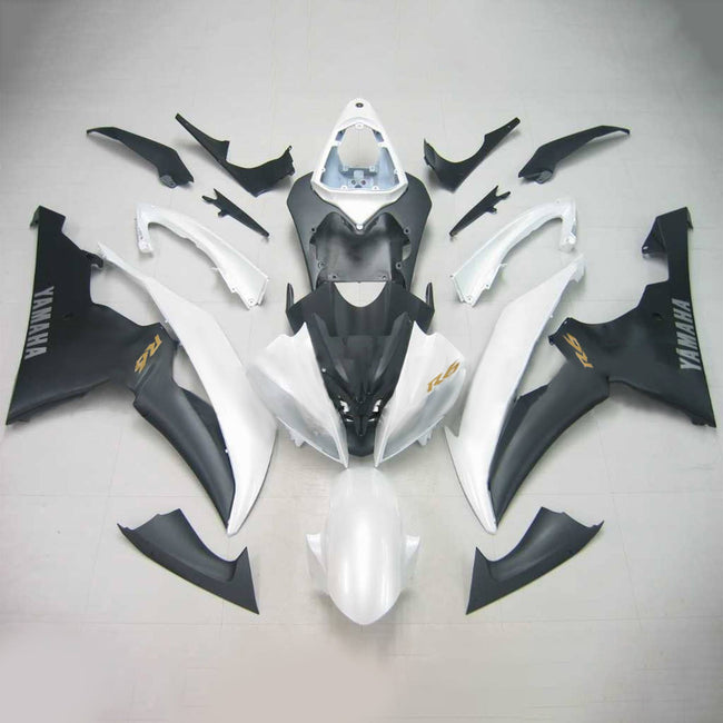 Amotopart Yamaha 2008-2016 YZF 600 R6 White Black Fearing Kit