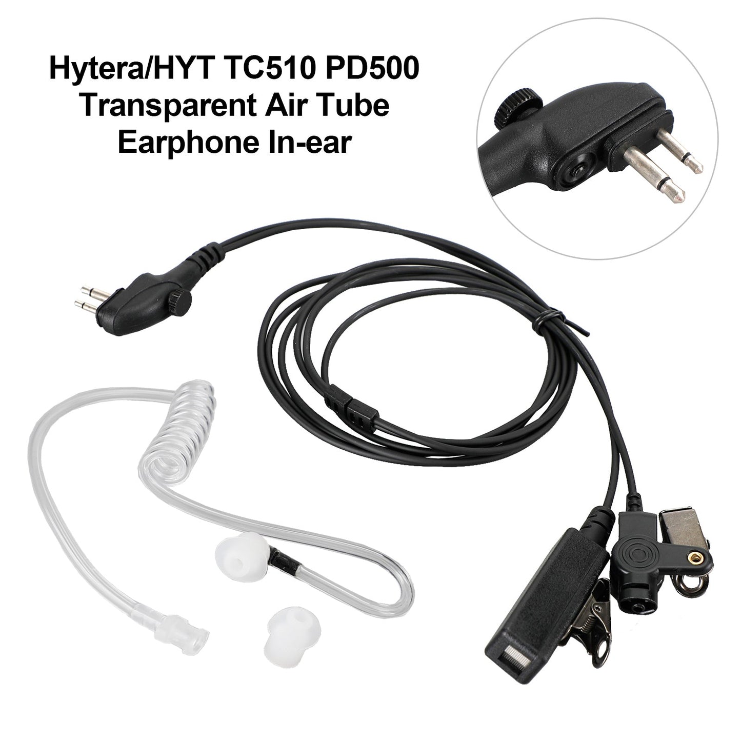 Akustisches Luftrohr-Headset PTT Passend für HYT TC-518 TC-580 TC-600 TC-610 TC-618