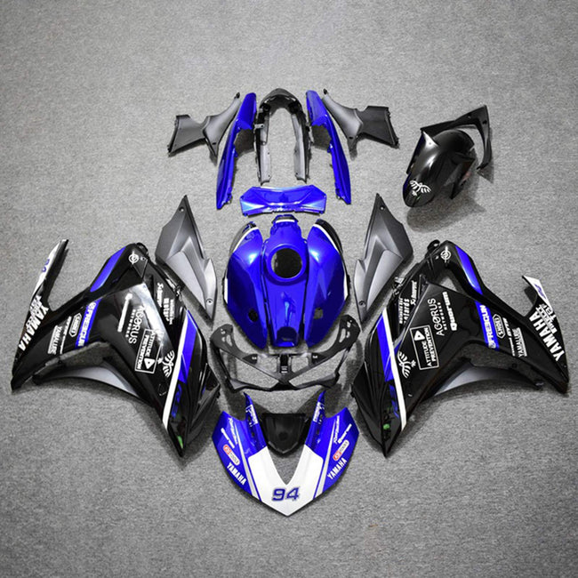 Amotopart-Verkaufskit Yamaha 2014-2018 YZF R3 & 2015-2017 YZF R25 Schwarzblau-Verkleidungskit