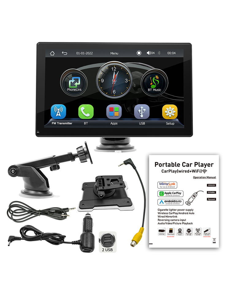 9-Zoll-Auto-MP5-Player Apple Carplay/Android Auto-Auto-Bluetooth-Radio 4 LED-Kamera