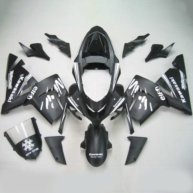 Kit de vente Amotopart Kawasaki 2004-2005 ZX10R Noir avec logos blancs