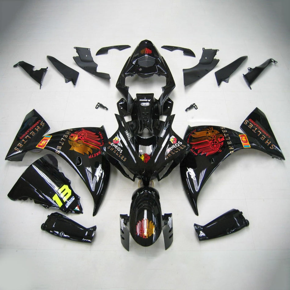 Amotopart Yamaha 2012-2014 YZF 1000 R1 Kit de carénage noir