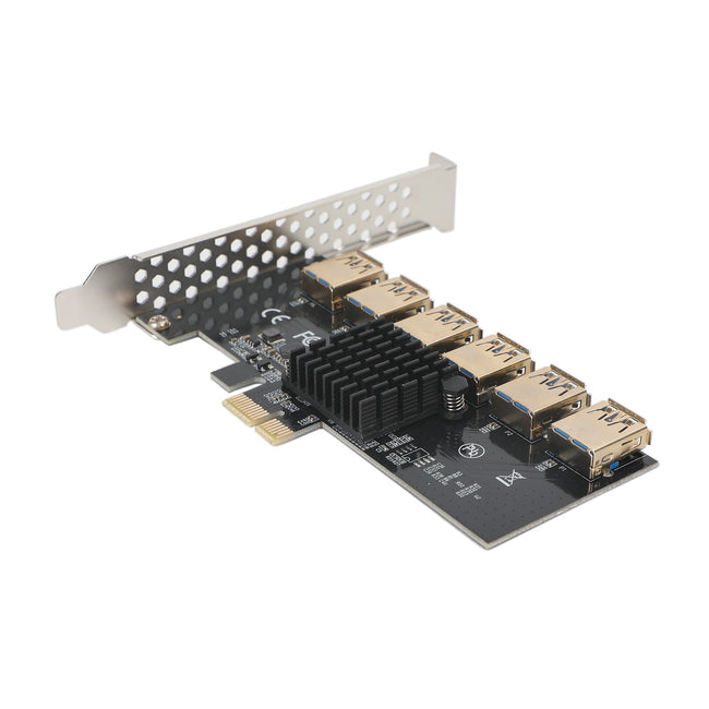 20Gbs PCI-E X4 à 6 * USB3.0 PCI-E X1 Riser Card Adapter Extender, adapté à l'exploitation minière