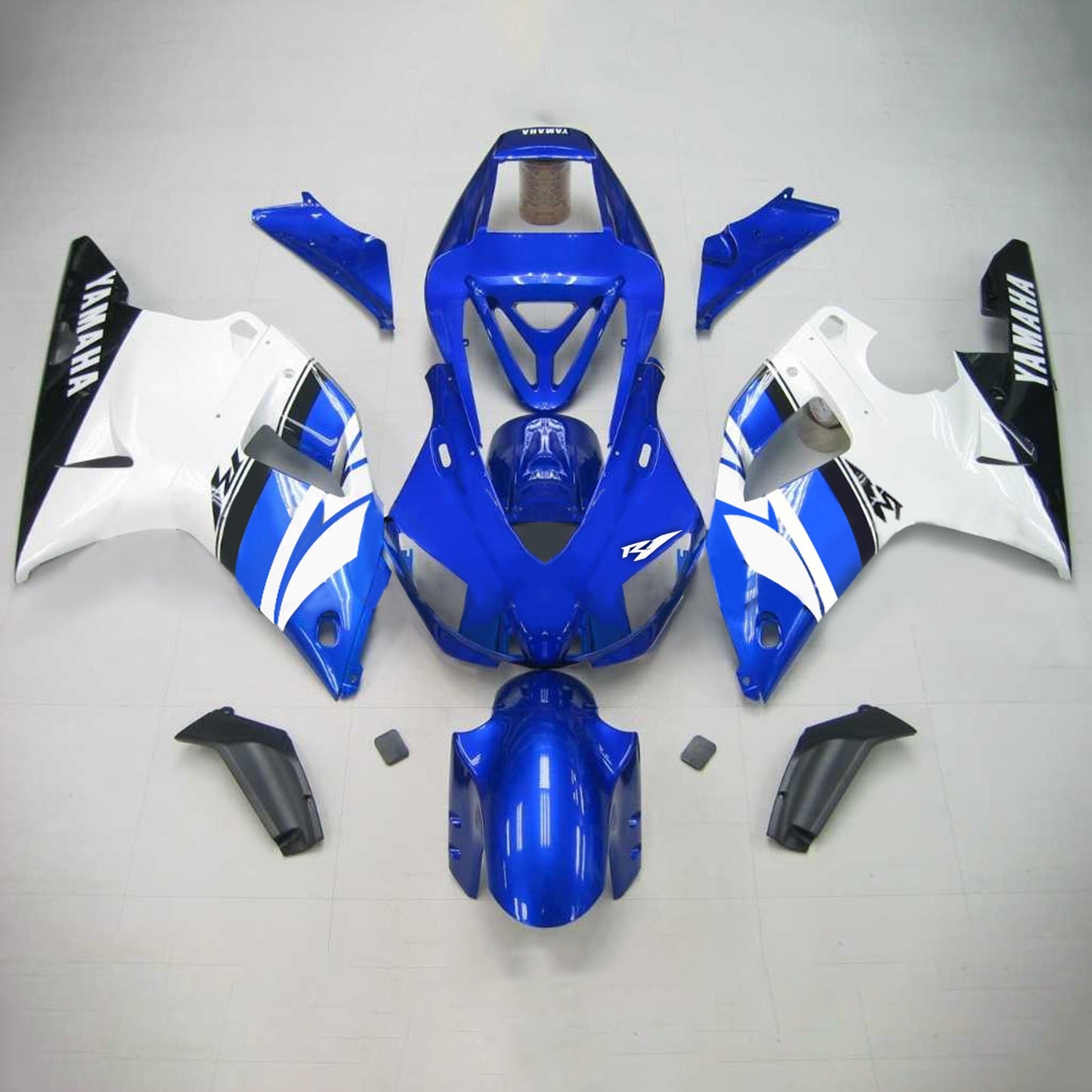 Amotopart Yamaha 1998-1999 YZF 1000 R1 Wei? mit blauem Verkleidungskit