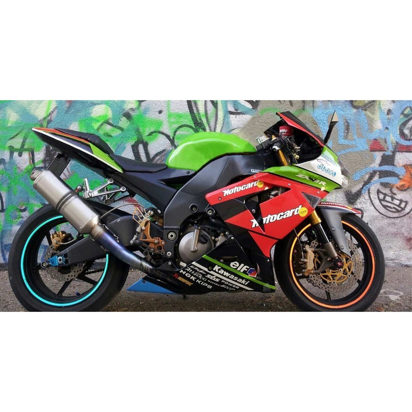 Amotopart Kawasaki 2004-2005 ZX10R Red Green Fearing Kit