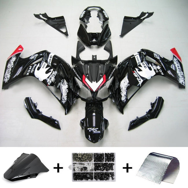 Amotopart 2012-2016 Kawasaki Ninja 650 Black White Fairing Kit