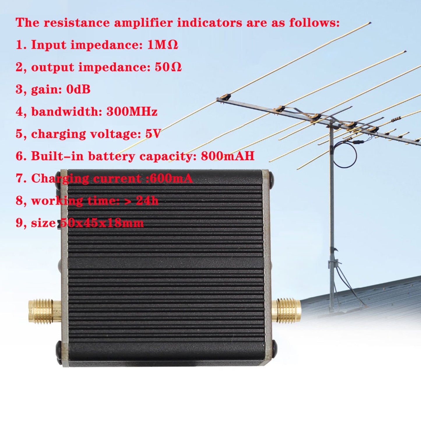 Hochohmiger Verstärker für SDR Walkie Talkie Donut AM MW/SW Antenne HackRF One