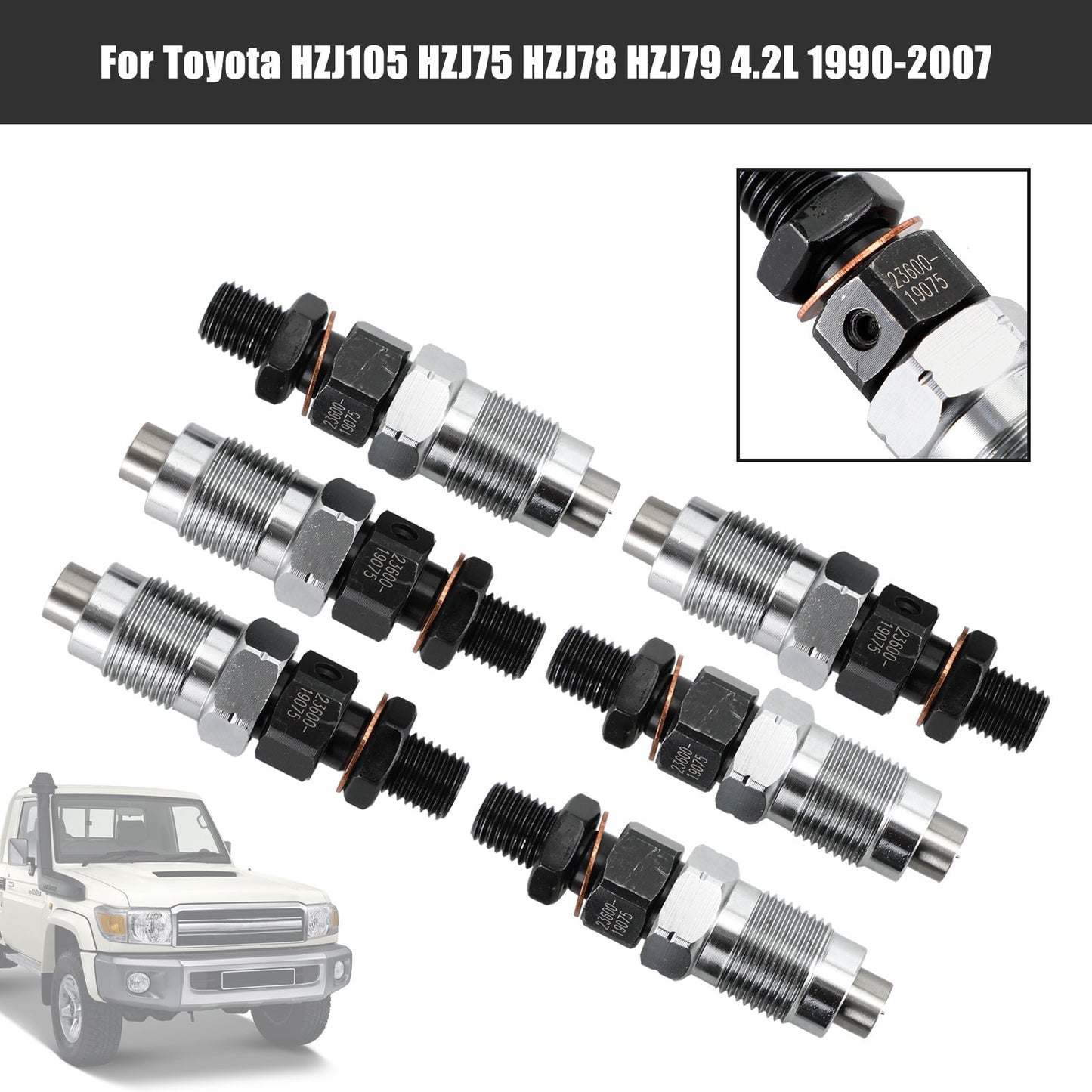 1990-2007 Toyota HZJ105 HZJ75 HZJ78 HZJ79 6 pièces Injecteurs de Carburant 23600-19075 Fedex Express