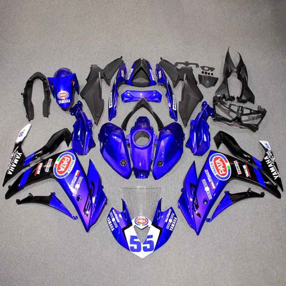 Kit de vente Amotopart Yamaha 2014-2018 YZF R3 &amp; 2015-2017 YZF R25 Blue Fearing Kit