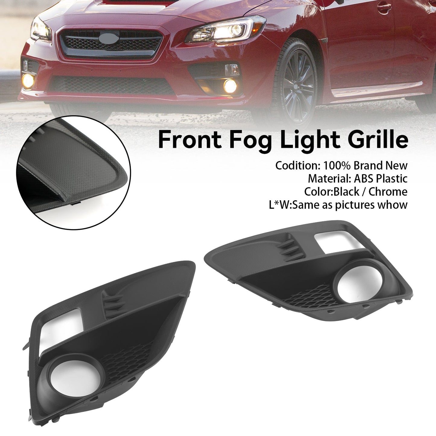 Subaru WRX &amp; STi 2015-2017 2PCS Front Fog Light Cover Bezel Grille GrillAuto &amp; Motorrad: Teile, Auto-Ersatz- &amp; -Reparaturteile, Karosserieteile!