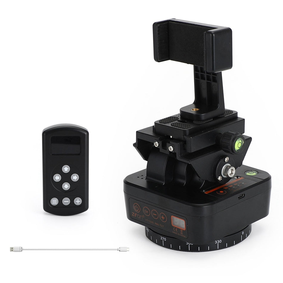 Zifon YT-1000 Remote 360 ° Panorama rotierender Stativkopf für GoPro DSLR-Telefon