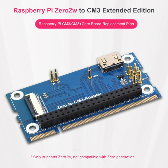 2 W auf CM3-Erweiterungsplatine, Raspberry Pi CM3-Kernplatine, alternative Adapterplatine