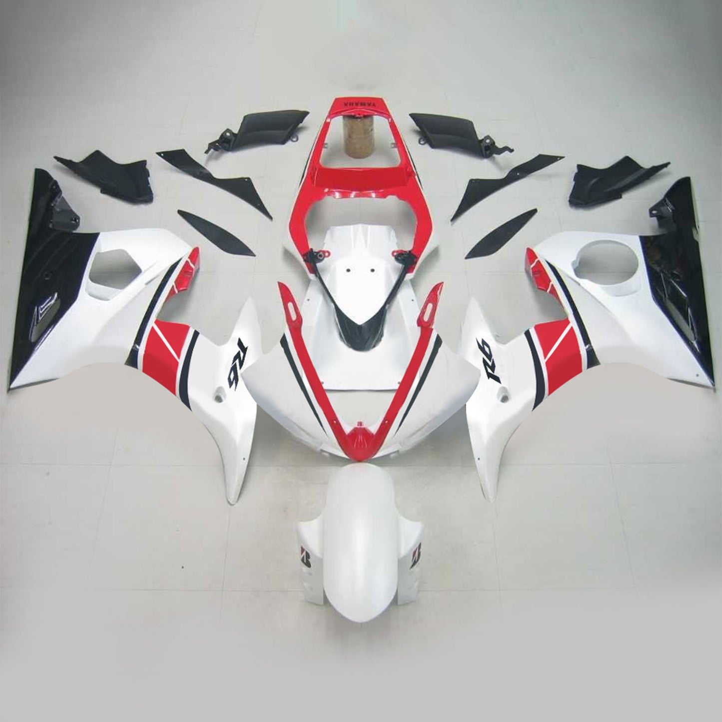 Amotopart Yamaha 2005 YZF 600 R6 White Red Fearing Kit