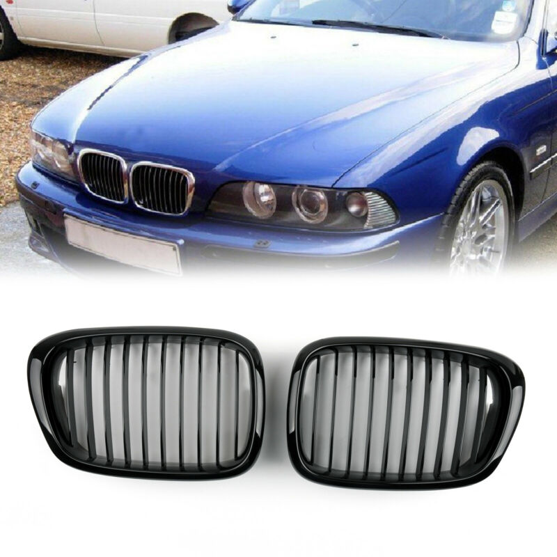 Vorderzaun Grill Kühlergrill Abs Gloss Black Mesh für 2001-2004 BMW 5eries Generikum