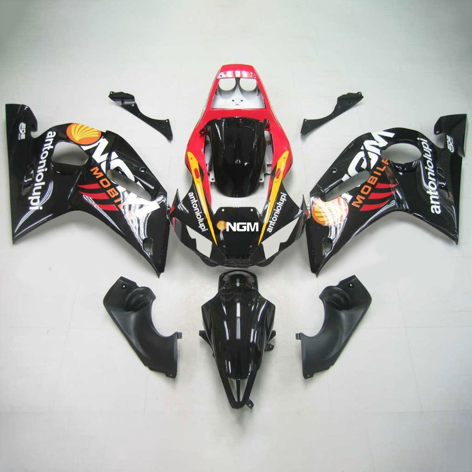Amotopart Yamaha 1998-2002 YZF 600 R6 Kit de carénage Noir Rouge Jaune
