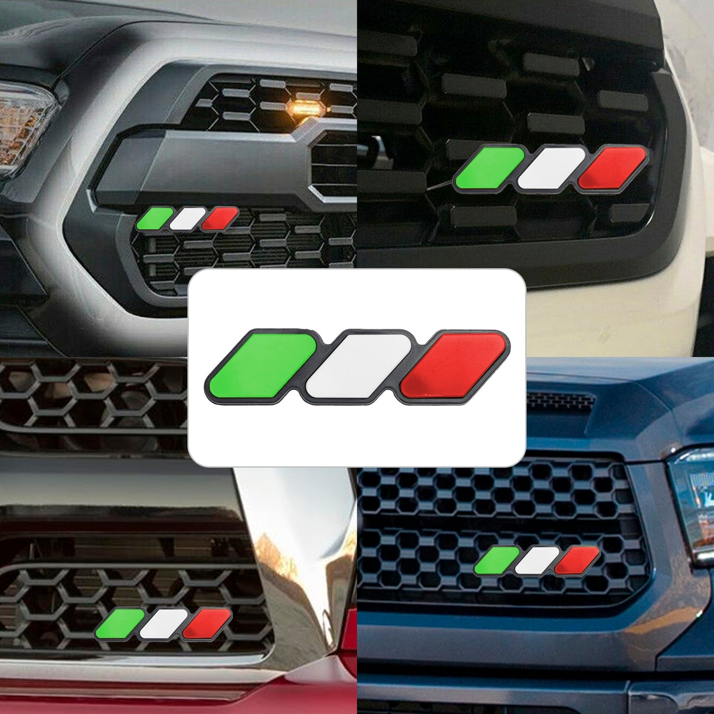 Dreifarbiges Kühlergrill-Abzeichen-Emblem, Autozubehör für Toyota Tacoma TRD Tundra RAV4